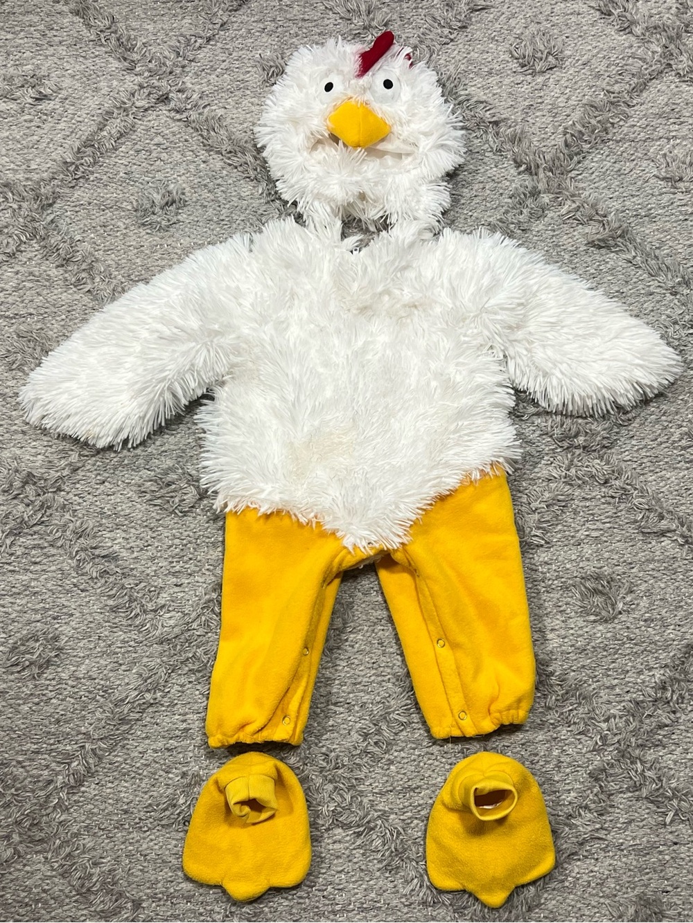 InCharacter Cluckin’ Cutie Chicken Costume Baby 6-12 Months White Plush Complete